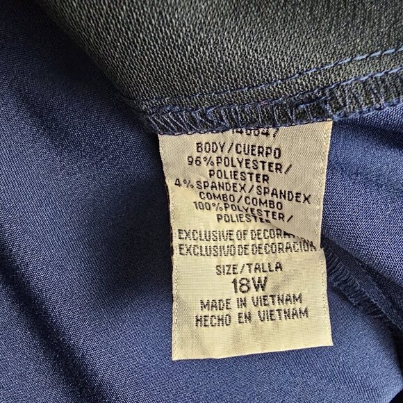 Maya Brooke Two-Piece Sleeveless And Crop Navy Blue Sequins Jacket Dress - Picture 15 of 16